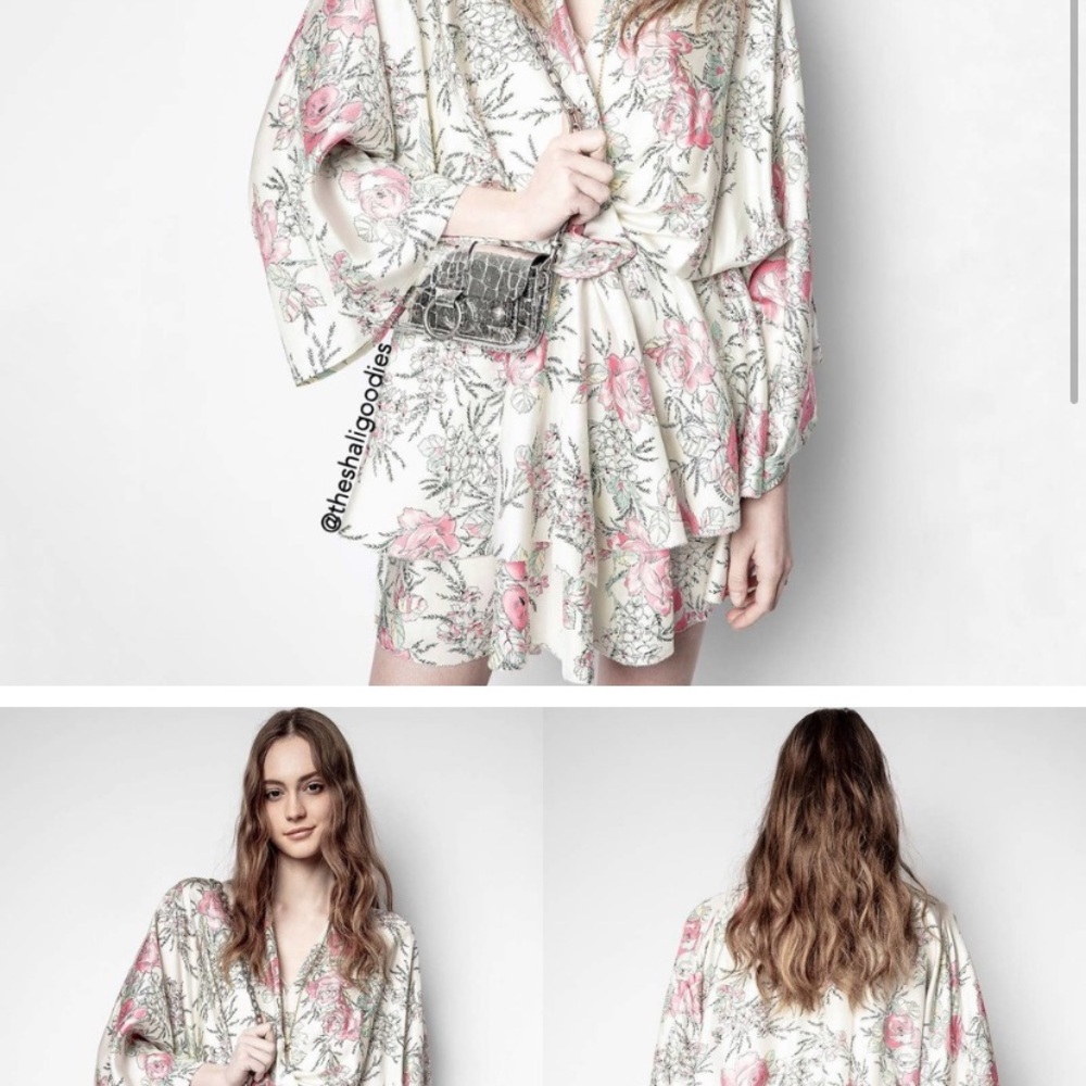 Zadig & Voltaire Floral Midi Dress - Pink and Cream